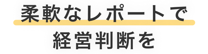 柔軟なレポートで経営判断を