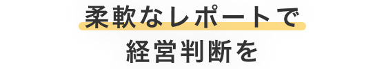 柔軟なレポートで経営判断を